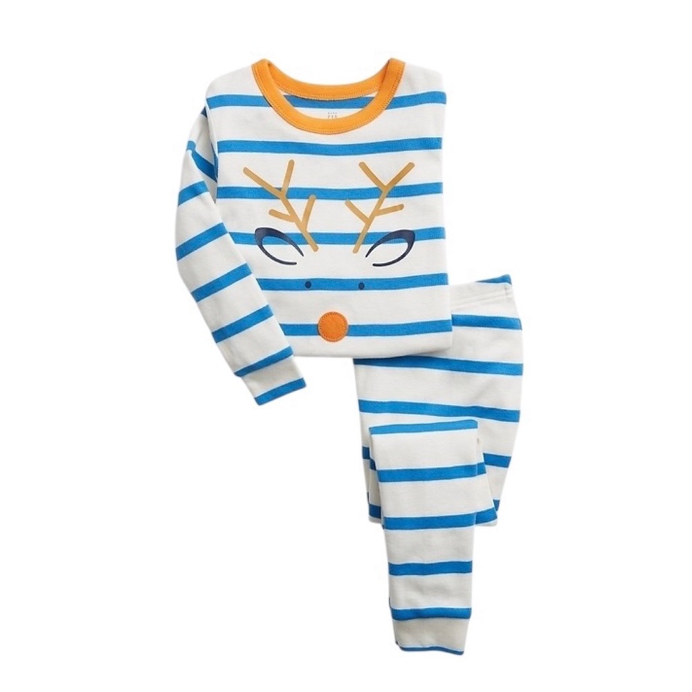 Gap toddler 100% organic cotton reindeer pajamas